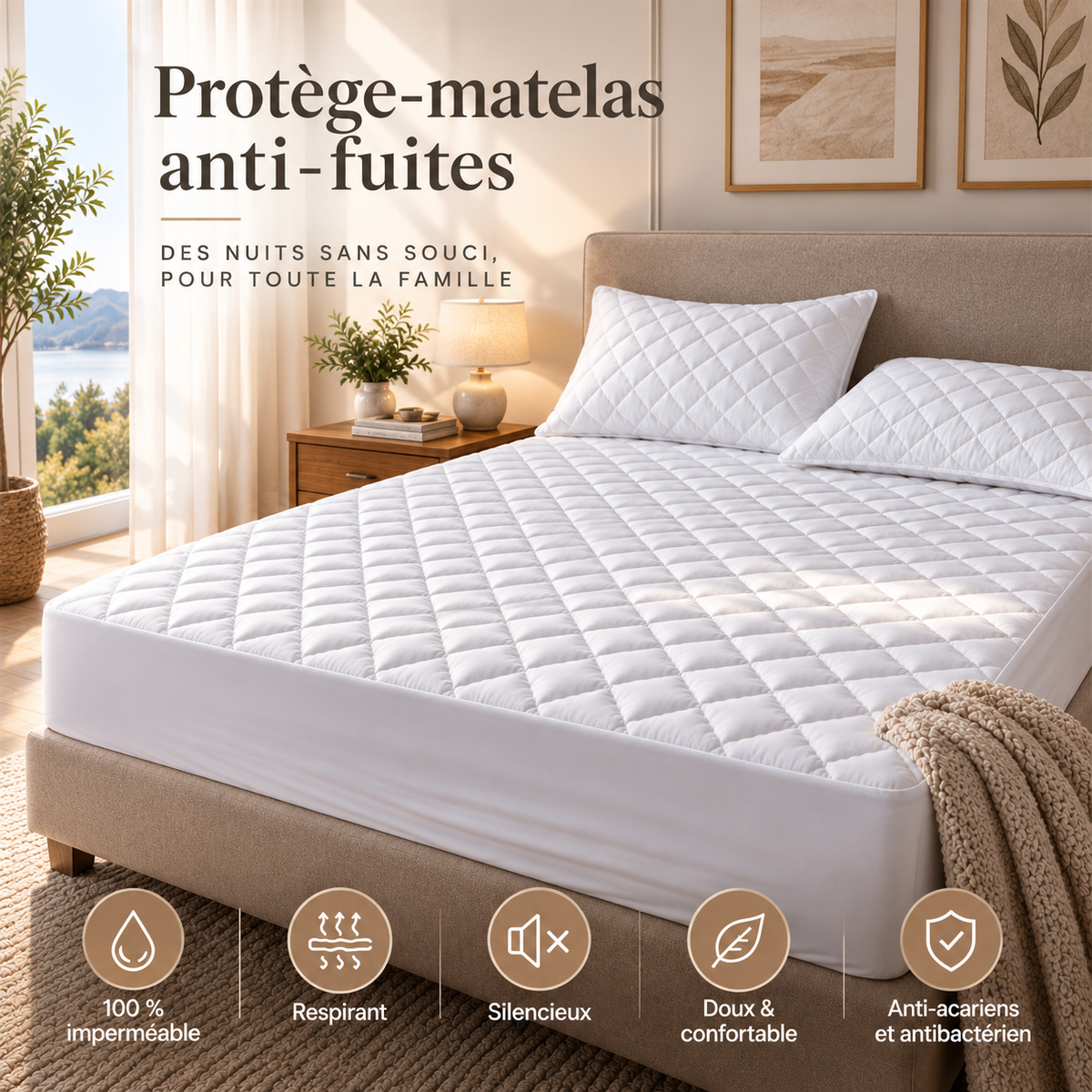 Protège-matelas anti-fuites Sérénité Éva™