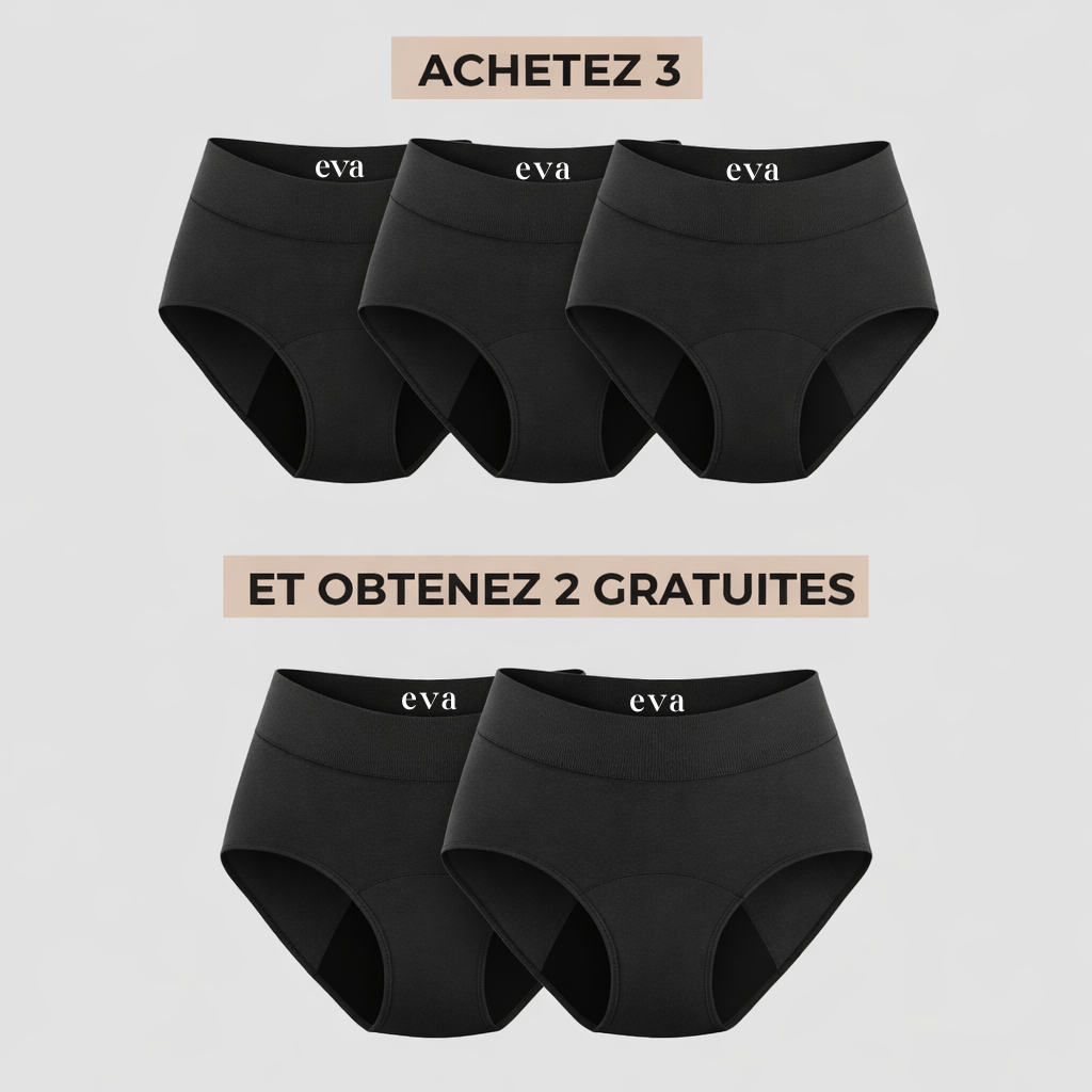 Culottes anti-fuites emblématiques de Éva (3+2 GRATUIT)