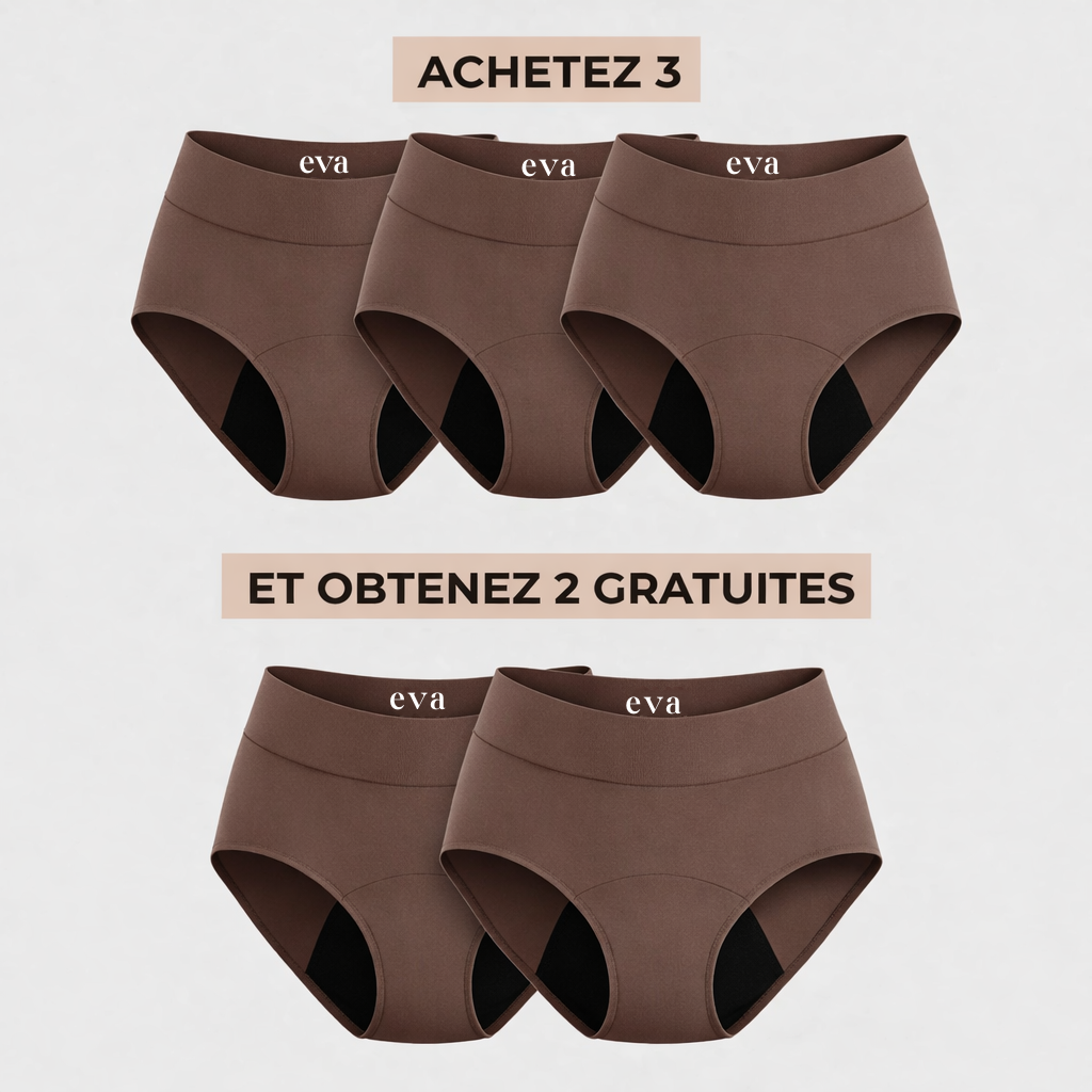 Culottes anti-fuites emblématiques de Éva (3+2 GRATUIT)