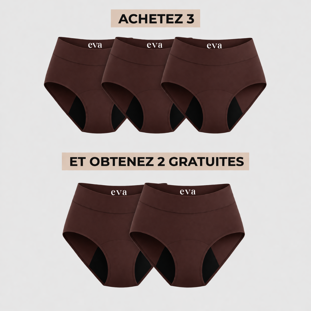 Culottes anti-fuites emblématiques de Éva (3+2 GRATUIT)