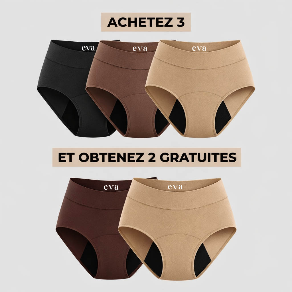 Culottes anti-fuites emblématiques de Éva (3+2 GRATUIT)